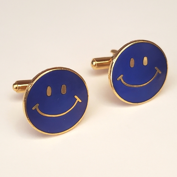 Smiley Face Enamel Cuff Links - Picture 7 of 7